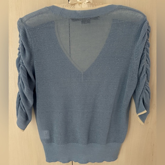 Veronica Beard Saville Sheer V-Neck Pullover XS - Picture 4 of 6